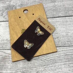 Vintage Napier TAC Pin Cloisonne Butterflies